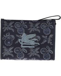 Etro - Logo Embroidered Paisley Pouch - Lyst