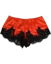Dolce & Gabbana - Dolce & Gabbana Silk Satin With Lace Trim Shorts - Lyst