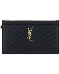 Saint Laurent - Ysl Clutch Bag Calf Leather Bos Taurus Clutches - Lyst