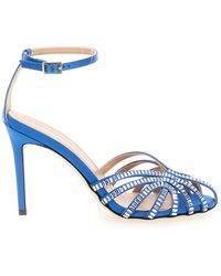 Semicouture - Light Sandals With Baguette Rhinestones - Lyst