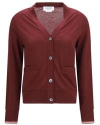 Thom Browne - Bordeaux Wool Oves Aries Cardigan - Lyst