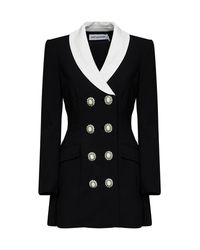 Self-Portrait - Self Portrait Wool Tailored Blazer-Style Mini Dress - Lyst