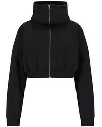 Entire studios - Zip Cropped Sweatshirt - Lyst