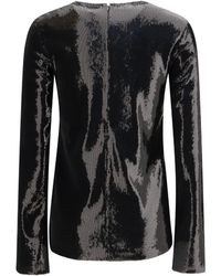 TOTEME - Long-Sleeved Sequin Top Polyester Shirt - Lyst