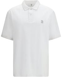Brunello Cucinelli - Polo Cotton Jersey With Short Sleeves Shirts - Lyst