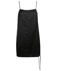 Calvin Klein - Viscose Linen Mini Slip Dress - Lyst