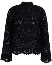 Semicouture - Lace Pull With Details Fabric And Tops - Lyst