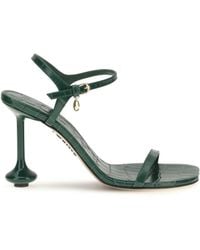 Loewe - Toy Crocodile-Embossed Leather Sandals Emerald - Lyst