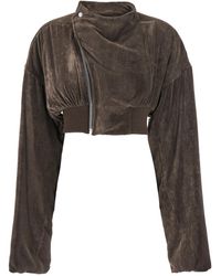 Rick Owens - Hollywood Cropped Jacket With Front Zip Closure - Lyst