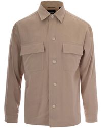 BOSS - Camicia Sahariana Open - Lyst