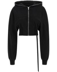 Rick Owens - Cropped Compact Cotton Hoodie - Lyst