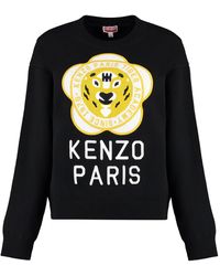 KENZO - Wool-Blend Crew-Neck Sweater - Lyst