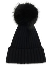 Moncler - Wool Hat With Pon Fleece Ovis Aries E Hairbands - Lyst