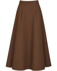 Max Mara - Dark Honey Smmpiovra Flared Maxi Skirt - Lyst