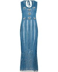 Rabanne - Midi Crochet Dress Viscose - Lyst