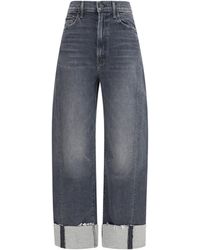 Mother - Half Pipe Flood Cuff Fray Jeans Say You'Re Sorry Cotton; Elastane - Lyst