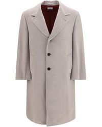 Brunello Cucinelli - Virgin Wool Coat Fleece Ovis Aries - Lyst