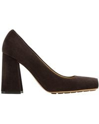 Bottega Veneta - Square-Toe Block-Heel Pumps - Lyst