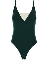 Eres - One-Piece Swimsuit Entrevue With Contrast Details And Thin Straps - Lyst