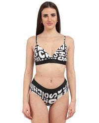 Moschino - Moschino Logo-Print Cotton Bra Top - Lyst