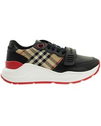 Burberry salmond dames sneakers wit/bruin vind je in Sneakerstad