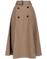 Burberry - Brenda Midi Skirt - Lyst