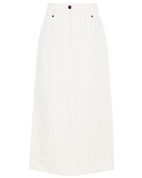 Brunello Cucinelli - Linen Blend Skirt - Lyst