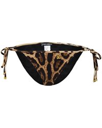 Dolce & Gabbana - Brown Polyamide Blend Bikini Bottoms - Lyst