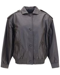 Blazé Milano - Black Lamb Ovis Aries Bomber - Lyst