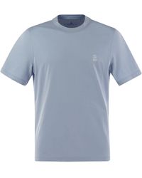 Brunello Cucinelli - Crew-Neck Cotton Jersey T-Shirt With Printed Logo - Lyst