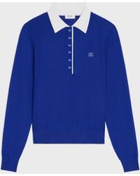 Celine - Polo En Cachemire Et Soie Royal- T-Shirts And Polos - Lyst