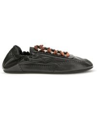 Prada - Collapse Aged Nappa Leather Sneakers Lace Up - Lyst