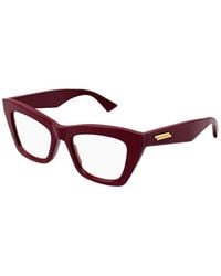 Bottega Veneta - Eyeglasses Cat Eye Full Rim, Havana Frame And Clear Demo Lenses Lens Bv1215O002 - Lyst
