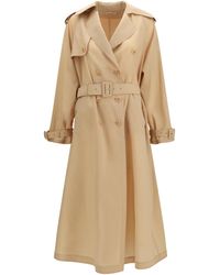 Ermanno Scervino - Double-Breasted Trench Georgette Bonded With Silk Chiffon Polyester Coats - Lyst