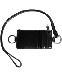 Dolce & Gabbana - Leather Logo Embossed Lanyard Card Holder Wallet - Lyst