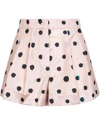 Fendi - Printed Silk Taffeta Shorts - Lyst