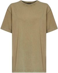 Mugler - Khaki Cotton Jersey Logo T-Shirt - Lyst