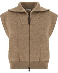 Brunello Cucinelli - Cashmere Sleeveless Jacket Clothing - Lyst