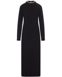 Rabanne - Long Dress With Chain On Neckline - Lyst