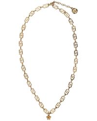 Versace - Greca Medusa Plaque Chain-linked Necklace - Lyst