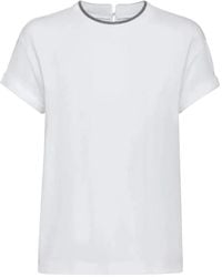 Brunello Cucinelli - Embroidered Collar Cotton T-Shirt - Lyst