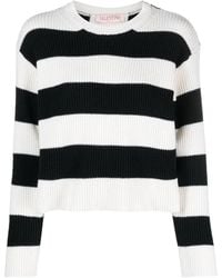 Valentino - Striped Virgin Wool Jumper Clothing - Lyst