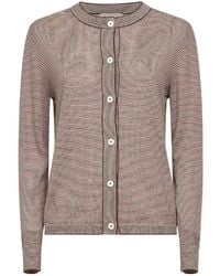 Blanca Vita - Thin-Striped Tasmania Wool Knit Cardigan - Lyst