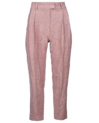 Brunello Cucinelli - Rosa Linen Tapered Trousers - Lyst