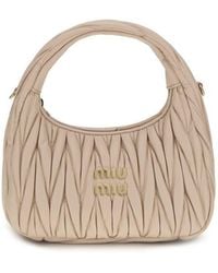 Miu Miu - Beige Calf Leather Bos Taurus Shoulder Bag - Lyst