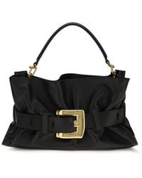 Balmain - Black Calf Leather Bos Taurus Handbag - Lyst