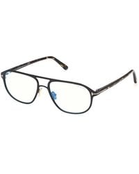 Tom Ford - Eyeglasses Aviator Full Rim, Shiny Frame And Clear--Light Block Lenses Lens Ft5751-B001 - Lyst