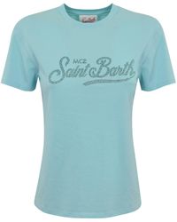 Mc2 Saint Barth - Emilie T-Shirt With Light Rhinestone Logo - Lyst