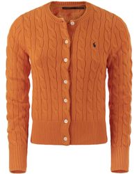 Polo Ralph Lauren - Plaited Cardigan With Long Sleeves - Lyst