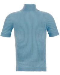Versace - Mock Neck Knitted Top - Lyst